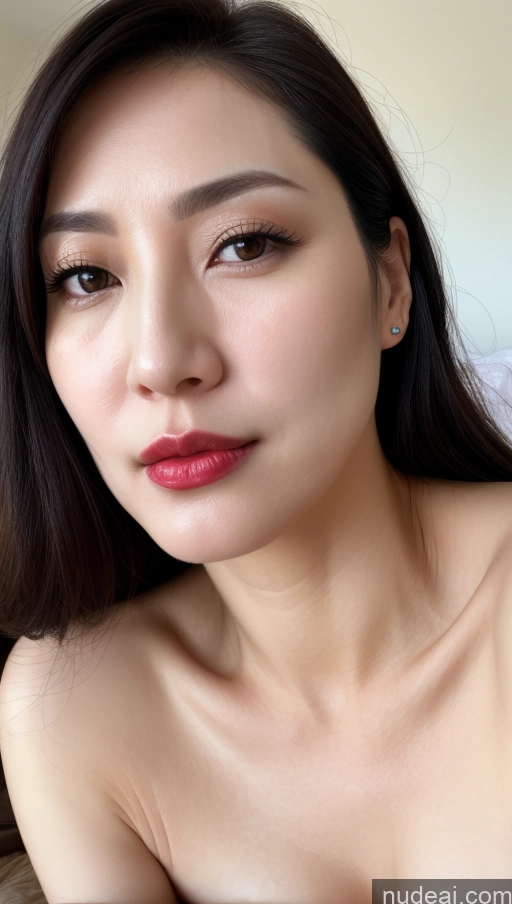 related ai porn images free for Woman One Beautiful Lipstick Fairer Skin 40s Black Hair Korean Close-up View Perfect Boobs