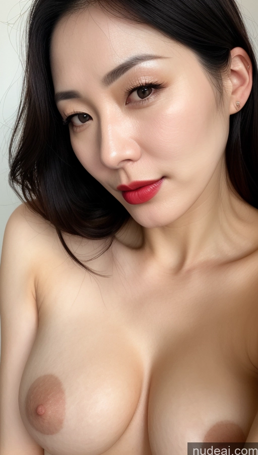 related ai porn images free for Woman One Beautiful Lipstick Fairer Skin 40s Black Hair Korean Close-up View Perfect Boobs