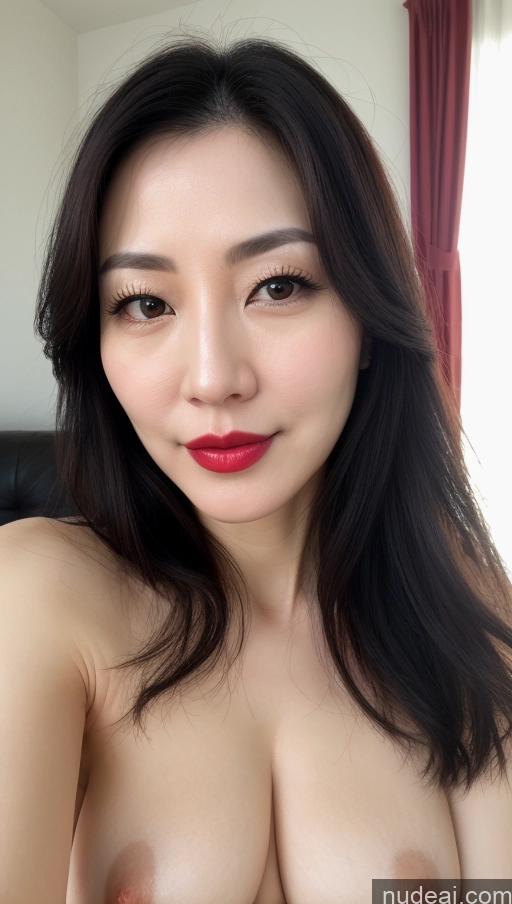 related ai porn images free for Woman One Beautiful Lipstick Fairer Skin 40s Black Hair Korean Close-up View Perfect Boobs