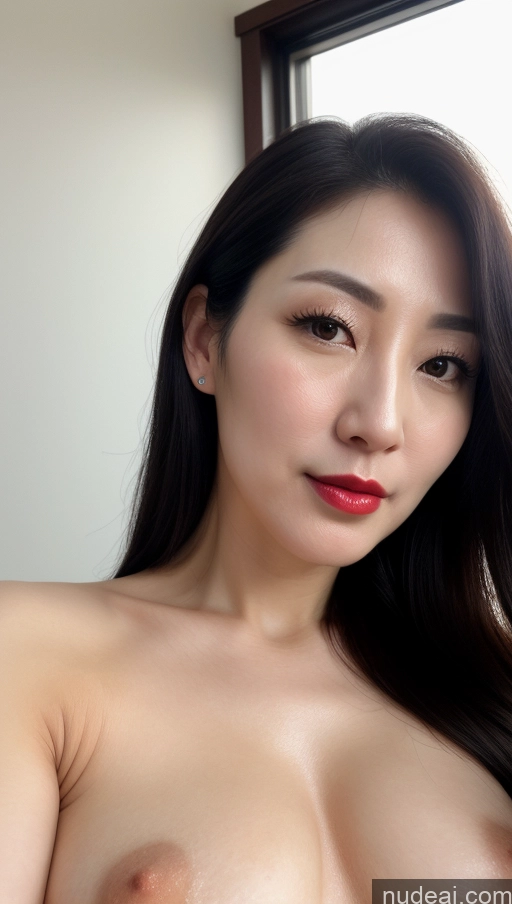 related ai porn images free for Woman One Beautiful Lipstick Fairer Skin 40s Black Hair Korean Close-up View Perfect Boobs