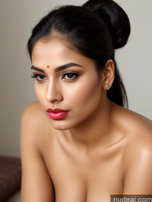 related ai porn images free for Woman One Beautiful Lipstick 20s Pouting Lips Ponytail Close-up View Nude Detailed Indian