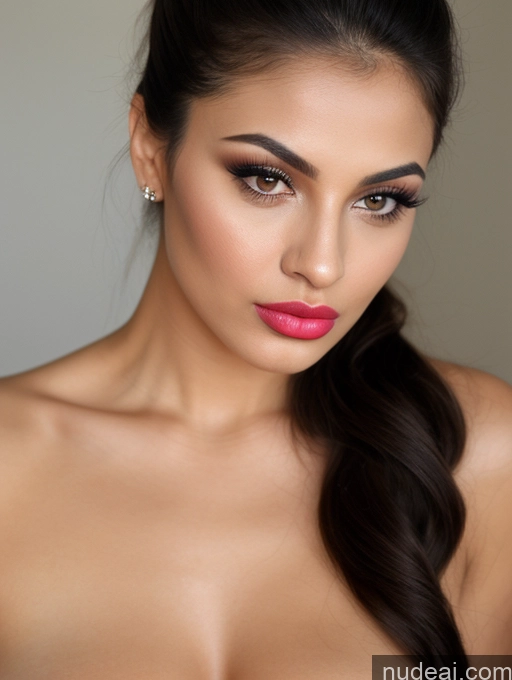 related ai porn images free for Woman One Beautiful Lipstick 20s Pouting Lips Ponytail Close-up View Nude Detailed Persian