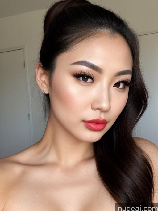 related ai porn images free for Woman One Beautiful Lipstick 20s Pouting Lips Close-up View Nude Detailed Ponytail Japanese