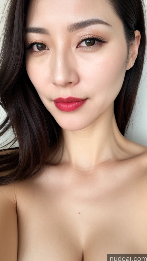 related ai porn images free for Woman One Beautiful Lipstick Fairer Skin 40s Black Hair Korean Close-up View Perfect Boobs