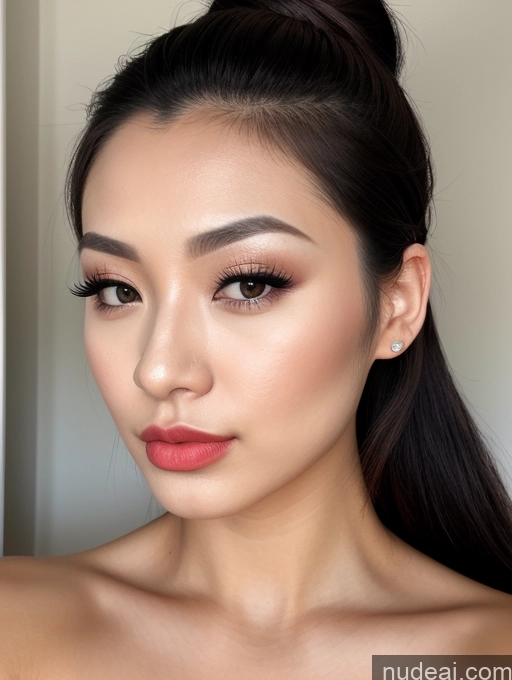 related ai porn images free for Woman One Beautiful Lipstick 20s Pouting Lips Close-up View Nude Detailed Ponytail Japanese