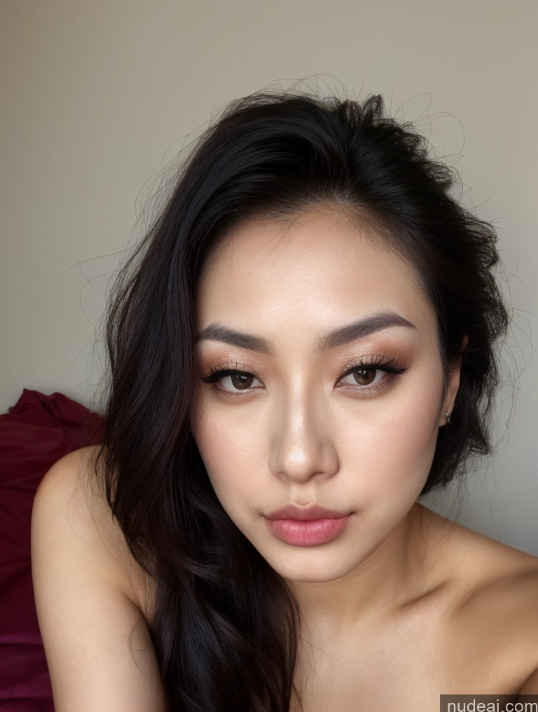 related ai porn images free for Woman One Beautiful Lipstick 20s Pouting Lips Close-up View Nude Detailed Japanese Messy