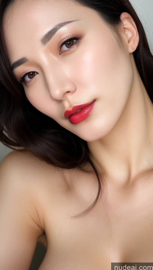 related ai porn images free for Woman One Beautiful Lipstick Fairer Skin 40s Black Hair Korean Close-up View Perfect Boobs