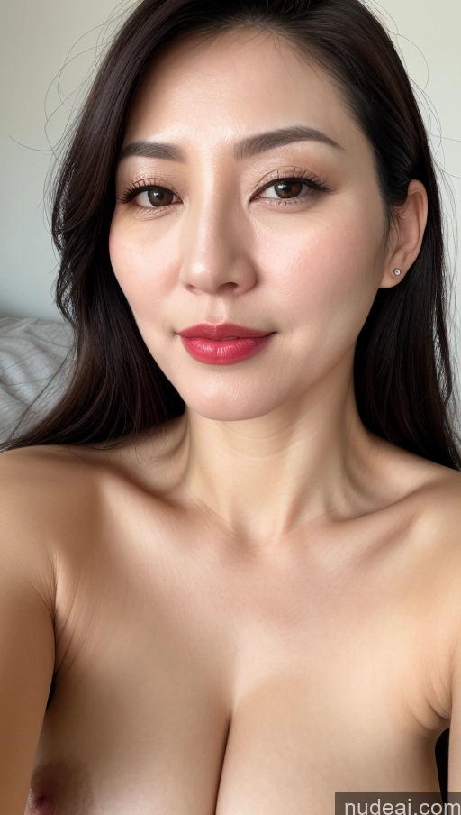 related ai porn images free for Woman One Beautiful Lipstick Fairer Skin 40s Black Hair Korean Close-up View Perfect Boobs