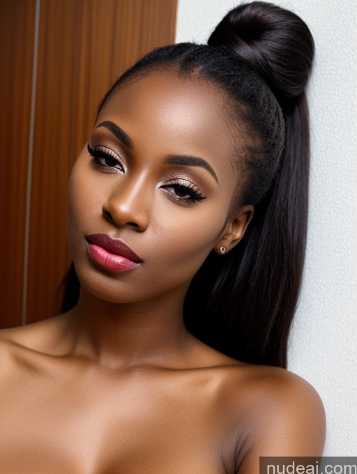 related ai porn images free for Woman One Beautiful Lipstick 20s Pouting Lips Nude Close-up View Detailed Ponytail African
