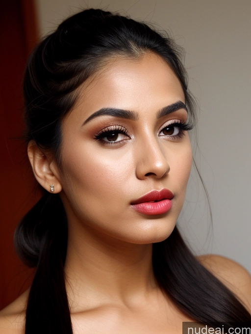 related ai porn images free for Woman One Beautiful Lipstick 20s Pouting Lips Nude Close-up View Detailed Ponytail Indian