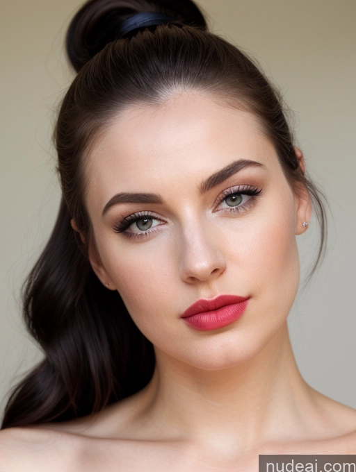 related ai porn images free for Woman One Beautiful Lipstick 20s Pouting Lips Nude Close-up View Detailed Ponytail Black Hair British Fairer Skin