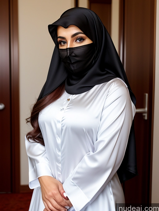 related ai porn images free for Milf One Brunette Long Hair Arabic Bathroom Dark Lighting Pouting Lips Secretary Niqab Satin Shirt Teacher