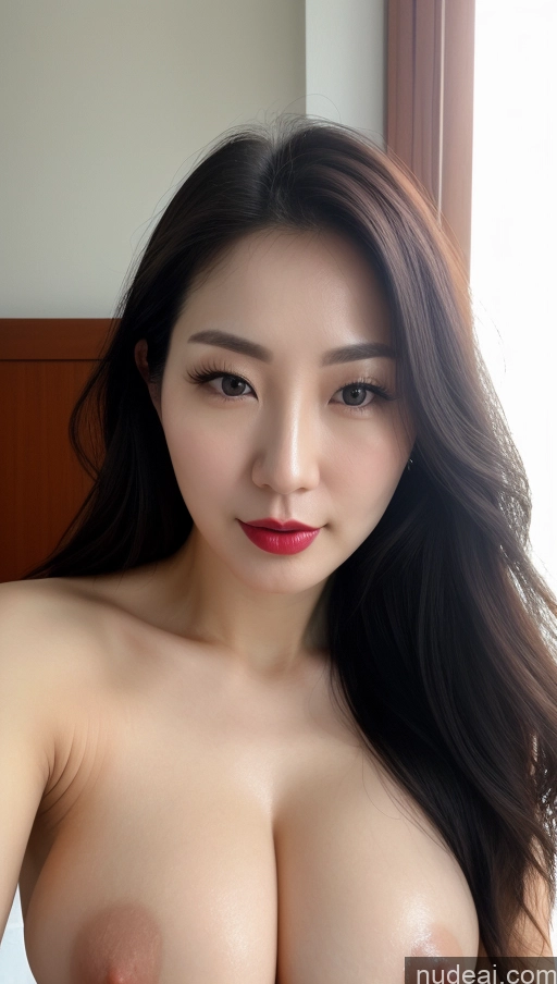 related ai porn images free for Woman One Perfect Boobs Beautiful Lipstick Fairer Skin 30s Black Hair Slicked Korean Close-up View