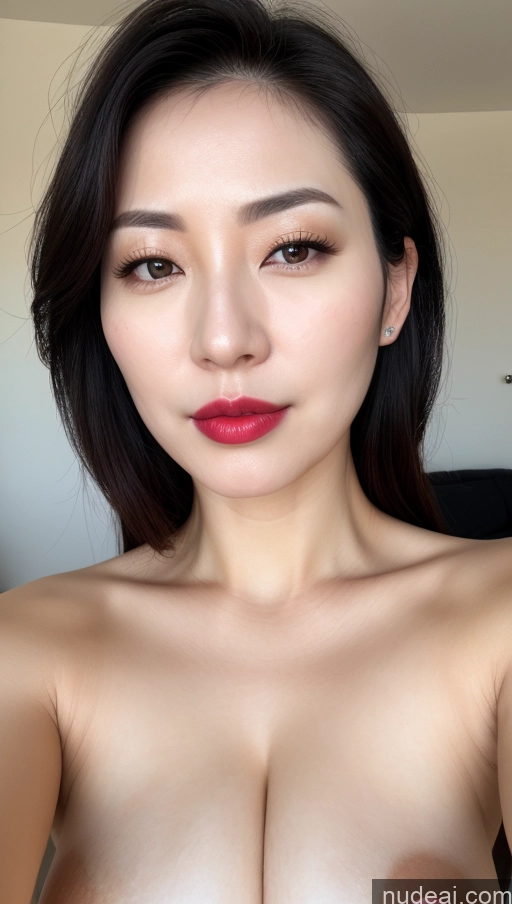 related ai porn images free for Woman One Perfect Boobs Beautiful Lipstick Fairer Skin 30s Black Hair Slicked Korean Close-up View