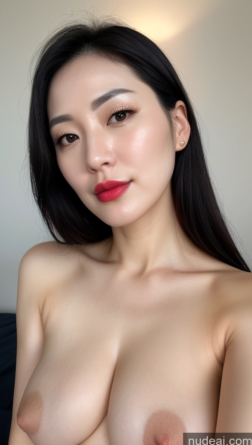 related ai porn images free for Woman One Perfect Boobs Beautiful Lipstick Fairer Skin 30s Black Hair Slicked Korean Close-up View
