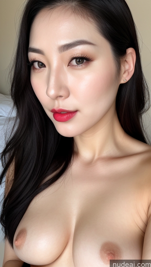 related ai porn images free for Woman One Perfect Boobs Beautiful Lipstick Fairer Skin 30s Black Hair Slicked Korean Close-up View
