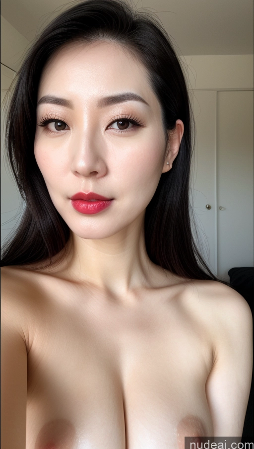 related ai porn images free for Woman One Perfect Boobs Beautiful Lipstick Fairer Skin 30s Black Hair Slicked Korean Close-up View