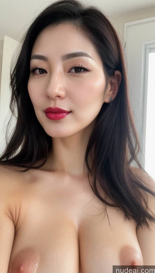 related ai porn images free for Woman One Perfect Boobs Beautiful Lipstick Fairer Skin 30s Black Hair Slicked Korean Close-up View
