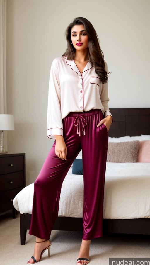 related ai porn images free for Harem Pants High Heels Stylish T-pose Front View Model Beautiful Lipstick Perfect Body 18 Pouting Lips Brunette Bedroom Blouse Pajamas