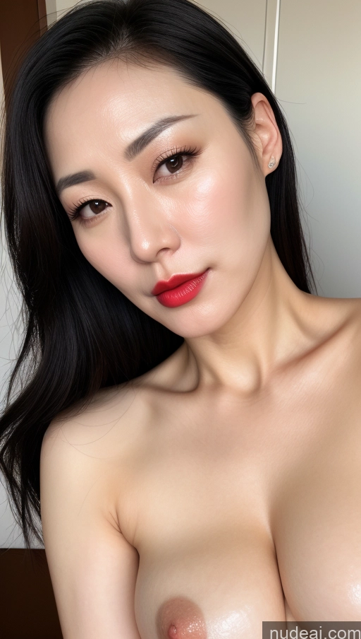 related ai porn images free for Woman One Perfect Boobs Beautiful Lipstick Fairer Skin Black Hair Korean Close-up View 40s Slicked