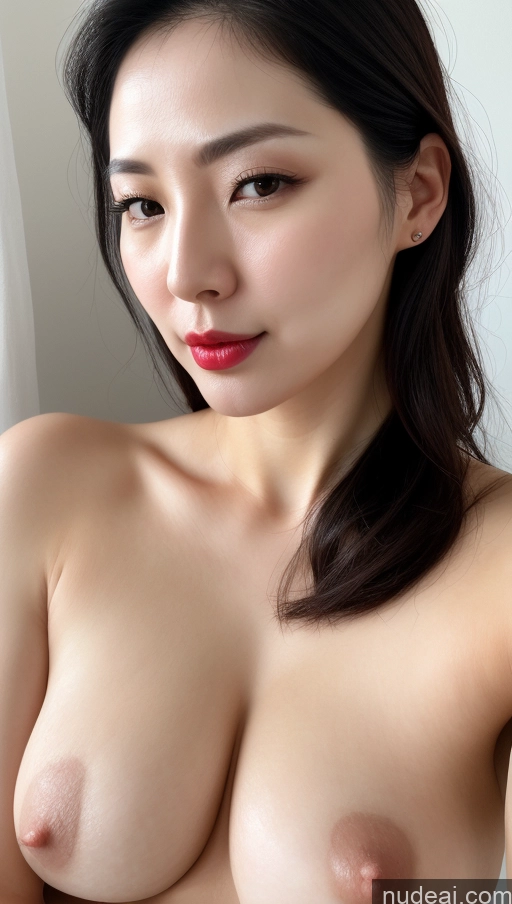 related ai porn images free for Woman One Perfect Boobs Beautiful Lipstick Fairer Skin 30s Black Hair Slicked Korean Close-up View