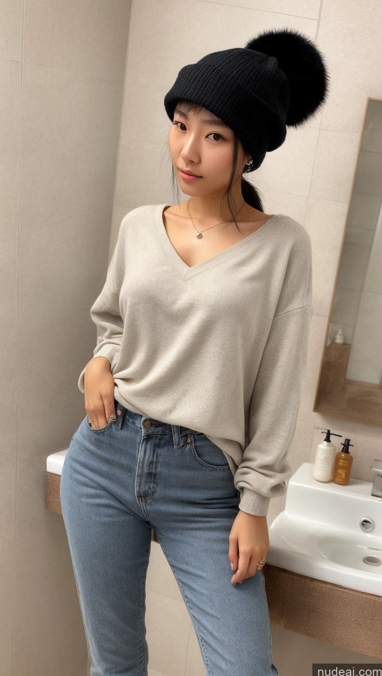 related ai porn images free for Woman One Small Tits Beautiful Black Hair Chinese Front View Skin Detail (beta) 18 Hat Bathroom Hair Bun Casual