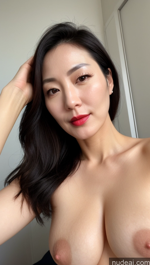 related ai porn images free for Woman One Perfect Boobs Beautiful Lipstick Fairer Skin Black Hair Korean Close-up View 40s