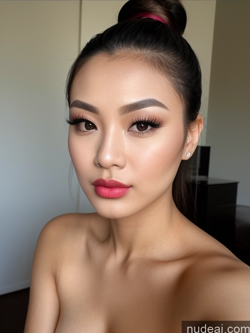 related ai porn images free for Woman One Beautiful Lipstick Detailed Close-up View Nude Ponytail Thai 20s Pouting Lips