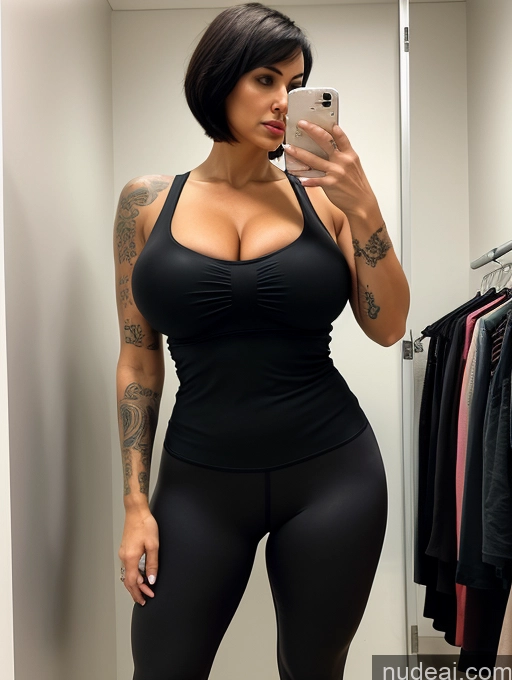 related ai porn images free for Detailed Tank Top Pantyhose Spandex Tall Tattoos Tanned Skin Huge Boobs Black Hair Short Hair Front View Cleavage 30s Milf Serious Changing Room Dominatrix