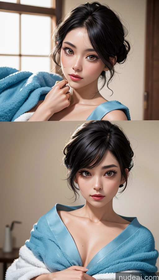 related ai porn images free for Close-up View Pixie Black Hair Towel Satin Japanese