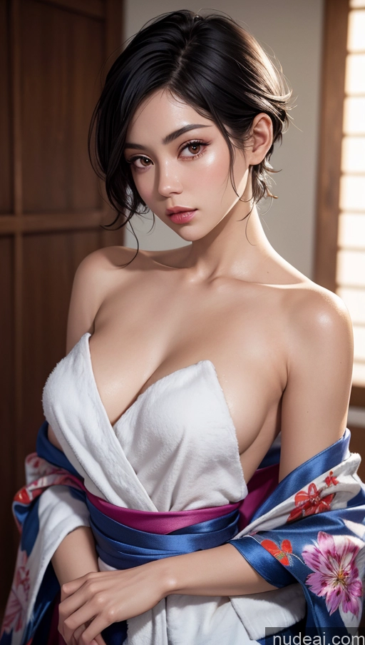 related ai porn images free for Close-up View Pixie Black Hair Towel Satin Japanese