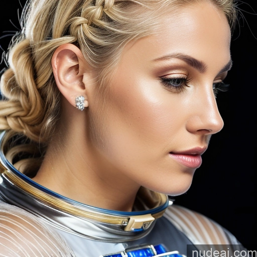 related ai porn images free for Portuguese Braided Blonde Space Suit Diamond Jewelry Transparent Close-up View