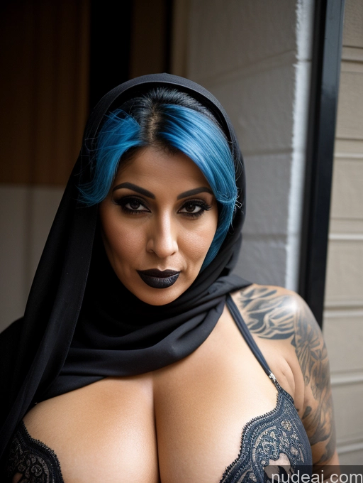related ai porn images free for Milf Huge Boobs Beautiful Tattoos Muscular Big Ass Thick Big Hips Tall Dark Skin 50s Seductive Messy Arabic Street Close-up View Eating Goth Niqab Sari Cleavage Detailed Sexy Face Blue Hair
