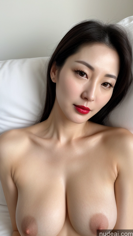 related ai porn images free for Woman One Beautiful Lipstick Fairer Skin 40s Black Hair Korean Close-up View Perfect Boobs