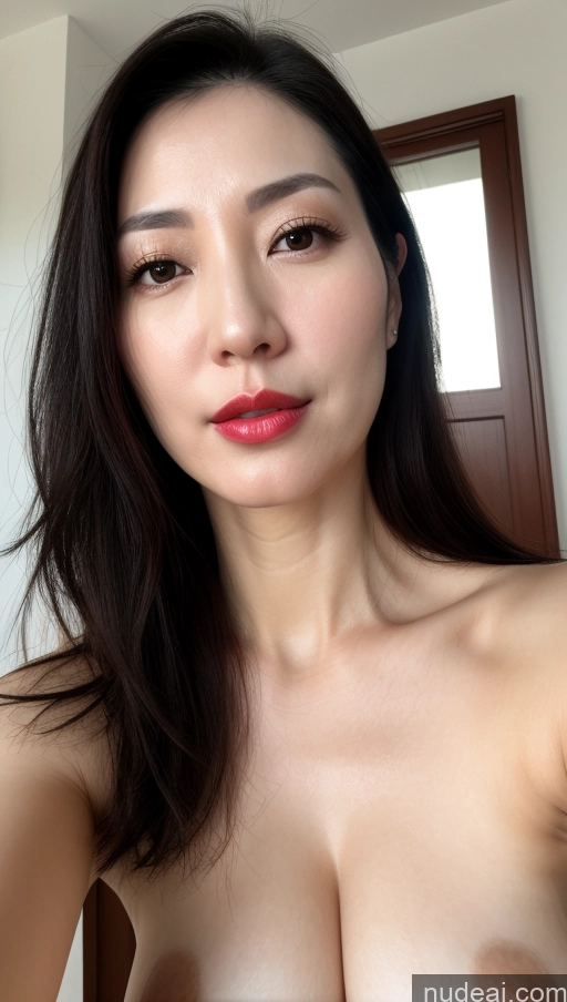 related ai porn images free for Woman One Beautiful Lipstick Fairer Skin 40s Black Hair Korean Close-up View Perfect Boobs