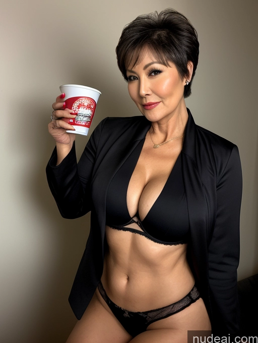 related ai porn images free for Milf Two Busty Perfect Boobs Beautiful Perfect Body 70s Seductive Pixie Chinese Party Bra Casual Jacket Professor Secretary Stylish Suit Cleavage Detailed Sexy Face Dark Lighting