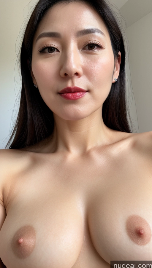 related ai porn images free for Woman One Beautiful Lipstick Fairer Skin 40s Black Hair Korean Close-up View Perfect Boobs