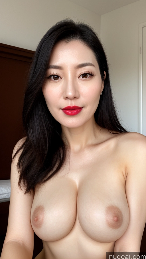 related ai porn images free for Woman One Beautiful Lipstick Fairer Skin 40s Black Hair Korean Close-up View Perfect Boobs
