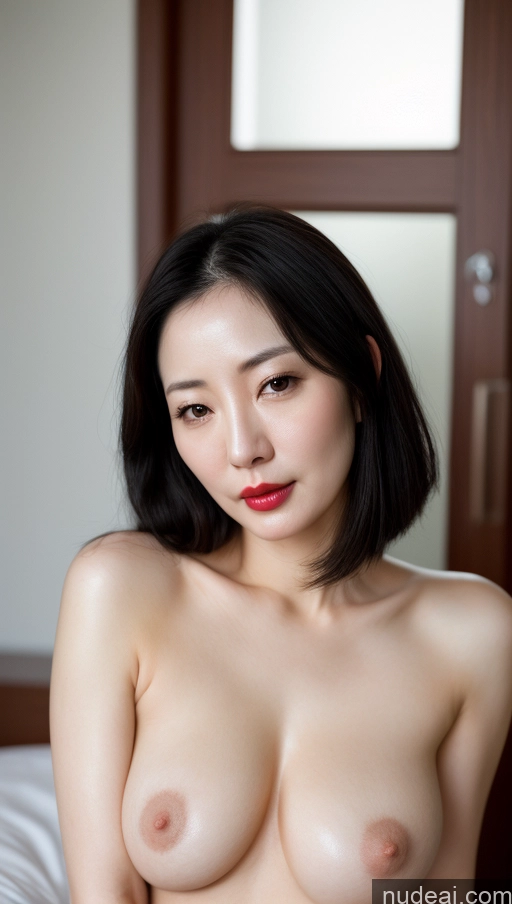 related ai porn images free for Woman One Beautiful Lipstick Fairer Skin 40s Black Hair Korean Close-up View Perfect Boobs