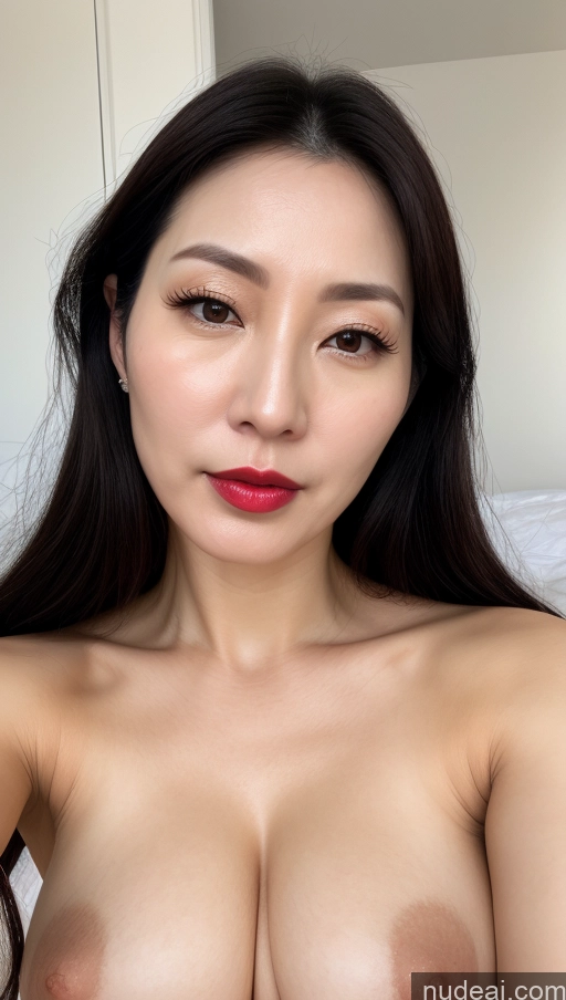 related ai porn images free for Woman One Beautiful Lipstick Fairer Skin 40s Black Hair Korean Close-up View Perfect Boobs