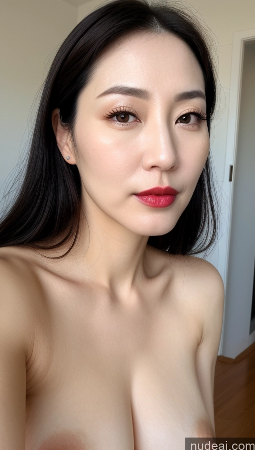 related ai porn images free for Woman One Beautiful Lipstick Fairer Skin 40s Black Hair Korean Close-up View Perfect Boobs