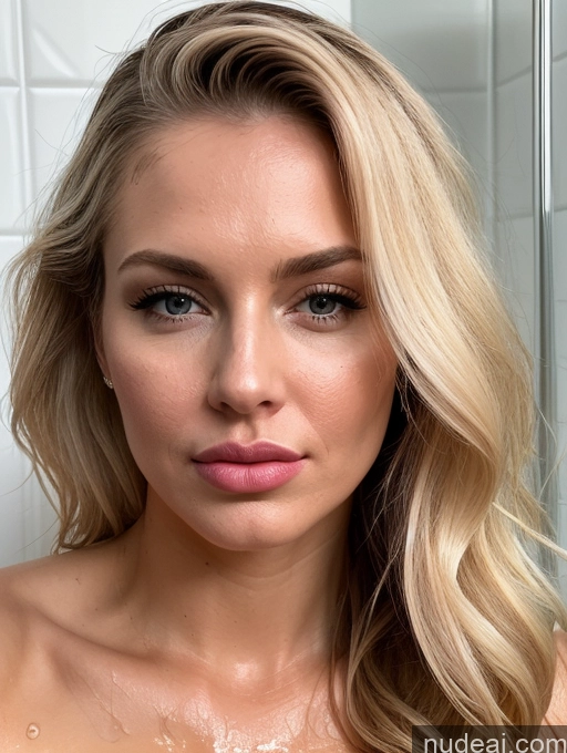 related ai porn images free for Perfect Boobs Big Ass Perfect Body Oiled Body Beautiful 30s Blonde Long Hair Nude One Shower Woman Close-up View Pouting Lips