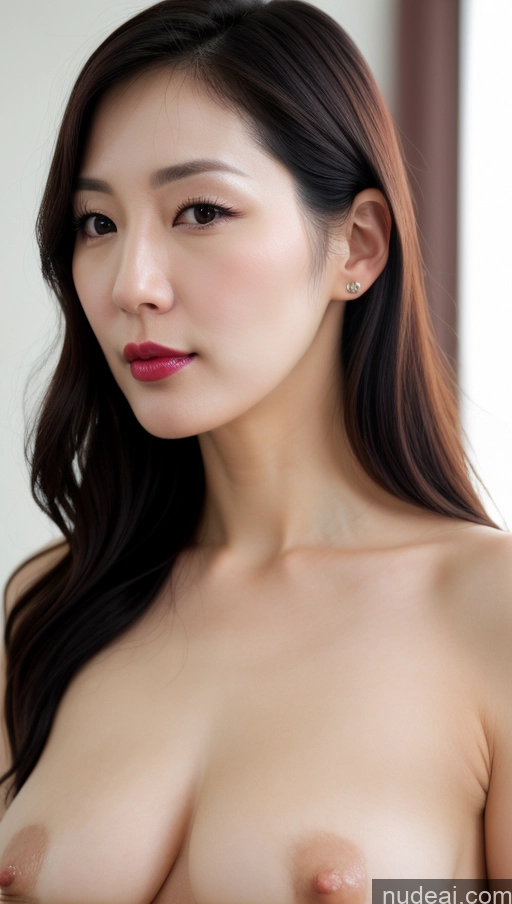 related ai porn images free for Woman One Beautiful Lipstick Fairer Skin 40s Black Hair Korean Close-up View Perfect Boobs