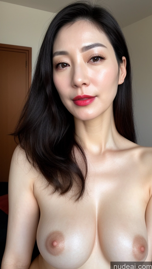 related ai porn images free for Woman One Beautiful Lipstick Fairer Skin 40s Black Hair Korean Close-up View Perfect Boobs