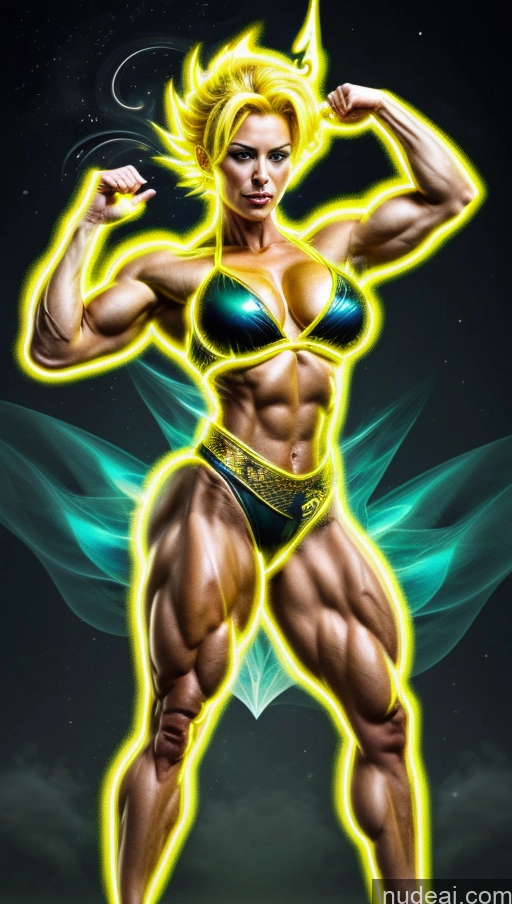 related ai porn images free for Powering Up Bodybuilder Muscular Abs Busty Several Super Saiyan Neon Lights Clothes: Yellow China Dress Of Kisaki (Blue Archive) Surrealist