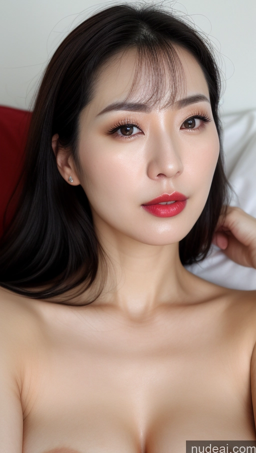 related ai porn images free for One Woman Perfect Boobs Beautiful Lipstick Fairer Skin Korean Close-up View 30s Slicked Black Hair