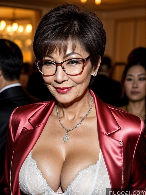 related ai porn images free for Milf Two Perfect Boobs Beautiful Glasses Perfect Body Short Hair Chinese Party Bra Jacket Professor Stylish Suit Cleavage Detailed Sexy Face 60s Busty