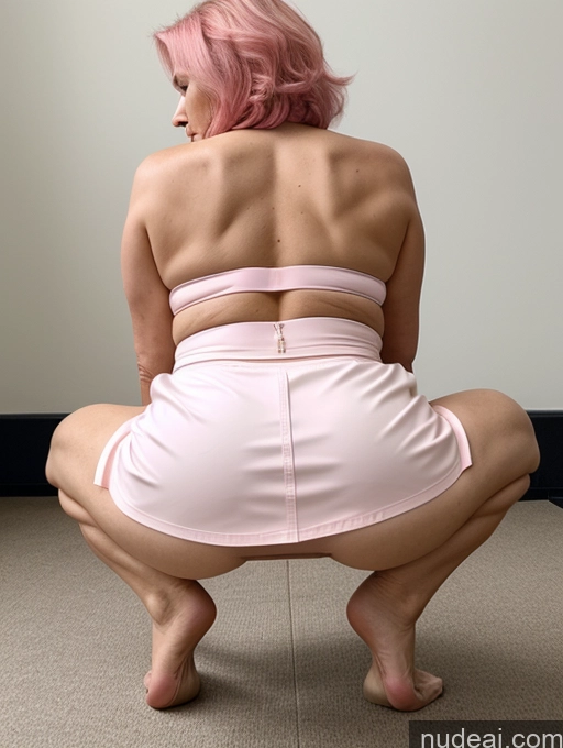 related ai porn images free for Milf Busty Perfect Boobs Big Ass Perfect Body 60s Sexy Face Pink Hair Two White Back View Squatting Micro Skirt