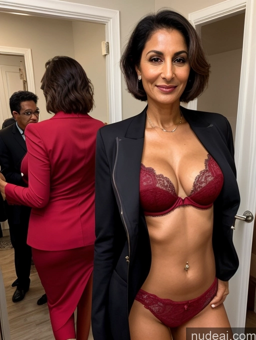 related ai porn images free for Milf Two Perfect Boobs Beautiful Perfect Body Dark Skin 50s Bobcut Arabic Bra Jacket Professor Stylish Suit Cleavage Detailed Sexy Face Party