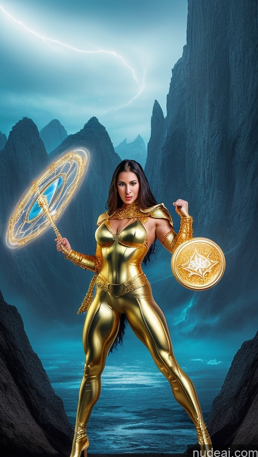 related ai porn images free for Bodybuilder Muscular Abs Busty Several Fantasy Armor Gold Jewelry Perfect Boobs Regal Powering Up Surrealist